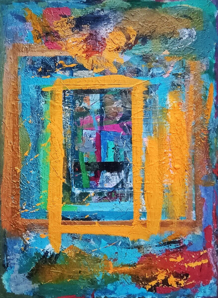 The room behind the frames, Acrylic on masonite
