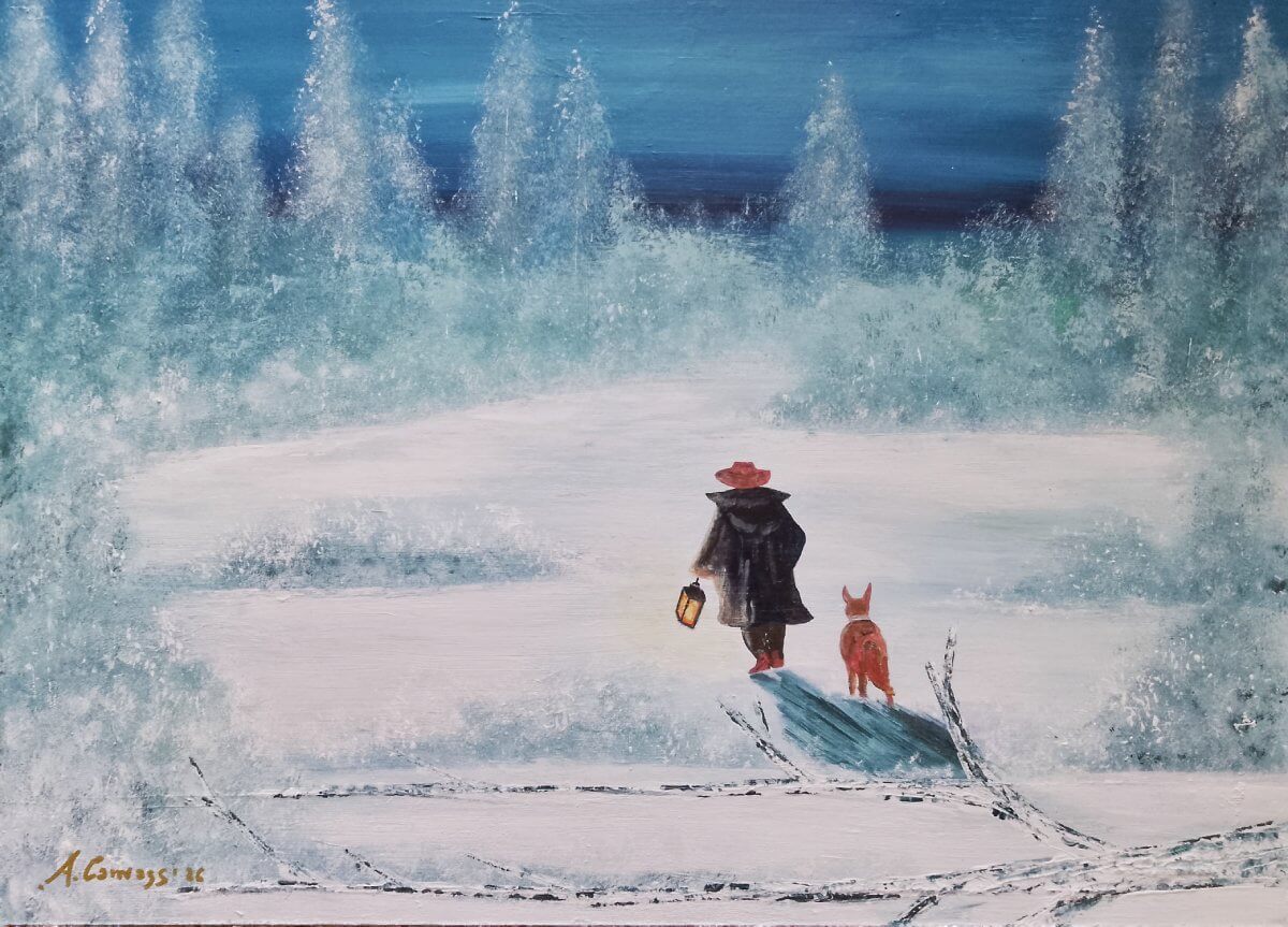 Along the way..., Acrylic on masonite