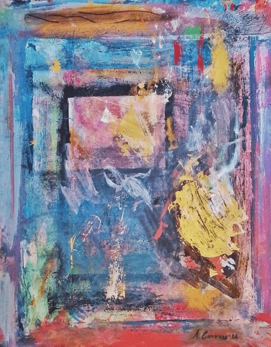 Parallel Worlds, Acrylic on masonite